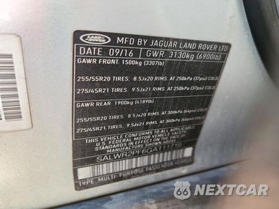 Zdjęcie 12 z 12 samochodu: 2016 LAND ROVER RANGE ROVER SPORT HSE VIN:SALWR2PF6GA111719 - miniatura