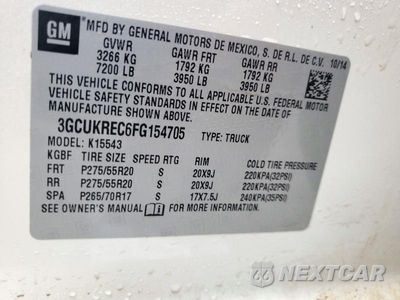 Zdjęcie 12 z 12 samochodu: 2015 CHEVROLET SILVERADO K1500 LT VIN:3GCUKREC6FG154705 - miniatura