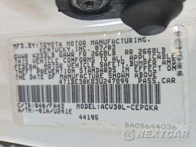 Zdjęcie 12 z 12 samochodu: 2003 TOYOTA CAMRY XLE VIN:4T1BE30K83U247899 - miniatura