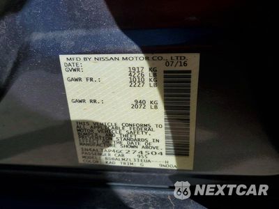 Zdjęcie 12 z 12 samochodu: 2016 NISSAN ALTIMA 2.5 SV VIN:1N4AL3AP4GC274504 - miniatura