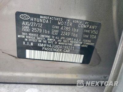 Zdjęcie 12 z 12 samochodu: 2013 HYUNDAI AZERA BASE VIN:KMHFH4JG8DA199221 - miniatura
