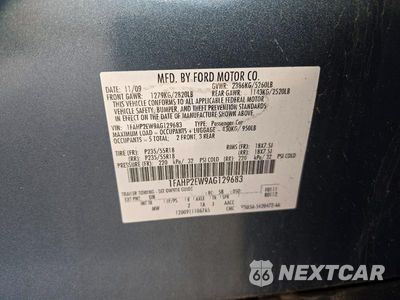 Zdjęcie 12 z 12 samochodu: 2010 FORD TAURUS SEL VIN:1FAHP2EW9AG129683 - miniatura