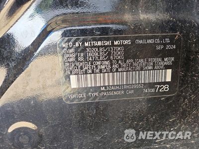 Zdjęcie 13 z 13 samochodu: 2024 MITSUBISHI MIRAGE ES VIN:ML32AUHJ1RH029552 - miniatura