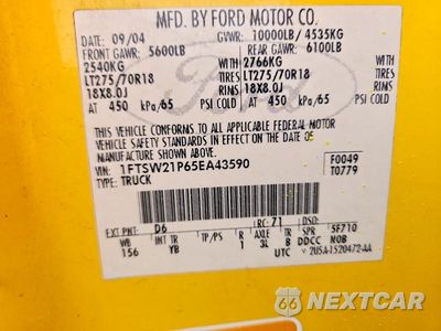 Zdjęcie 12 z 12 samochodu: 2005 FORD F250 SUPER DUTY VIN:1FTSW21P65EA43590 - miniatura