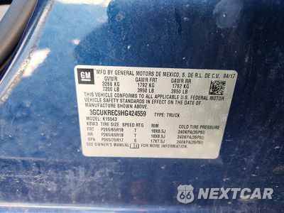 Zdjęcie 12 z 12 samochodu: 2017 CHEVROLET SILVERADO K1500 LT VIN:3GCUKREC9HG424559 - miniatura
