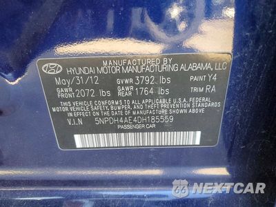 Zdjęcie 12 z 12 samochodu: 2013 HYUNDAI ELANTRA GLS VIN:5NPDH4AE4DH185559 - miniatura