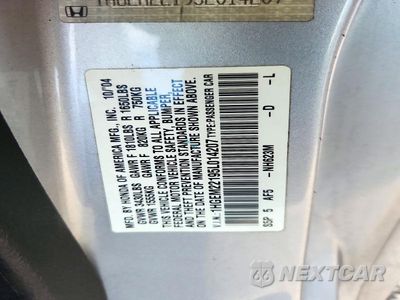 Zdjęcie 12 z 12 samochodu: 2005 HONDA CIVIC DX VP VIN:1HGEM22195L014207 - miniatura