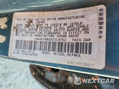 Zdjęcie 12 z 12 samochodu: 1995 TOYOTA COROLLA DX VIN:1NXAE09B2SZ314752 - miniatura
