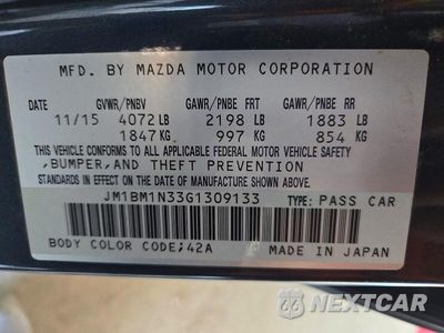 Zdjęcie 13 z 13 samochodu: 2016 MAZDA 3 GRAND TOURING VIN:JM1BM1N33G1309133 - miniatura
