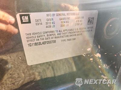 Zdjęcie 12 z 12 samochodu: 2014 CHEVROLET MALIBU LS VIN:1G11B5SL4EF260708 - miniatura