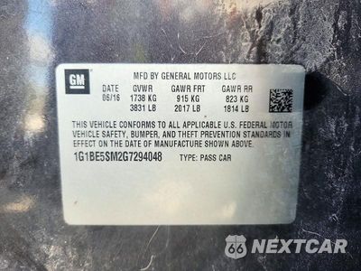 Zdjęcie 12 z 12 samochodu: 2016 CHEVROLET CRUZE LT VIN:1G1BE5SM2G7294048 - miniatura