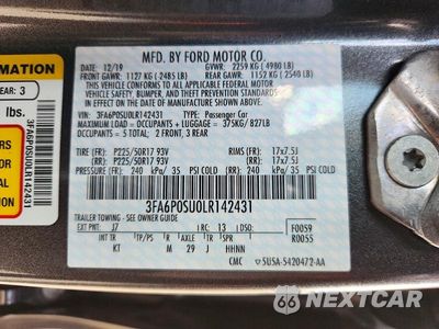 Zdjęcie 13 z 13 samochodu: 2020 FORD FUSION TITANIUM VIN:3FA6P0SU0LR142431 - miniatura