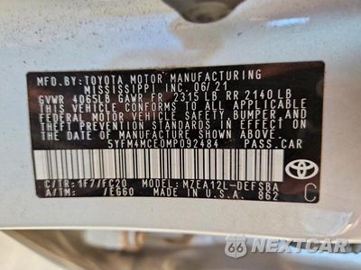 Zdjęcie 12 z 12 samochodu: 2021 TOYOTA COROLLA SE VIN:5YFM4MCE0MP092484 - miniatura