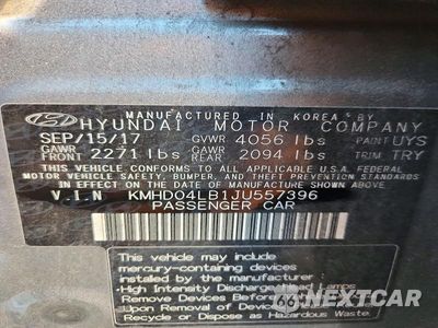 Zdjęcie 12 z 12 samochodu: 2018 HYUNDAI ELANTRA SPORT VIN:KMHD04LB1JU557396 - miniatura
