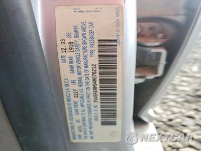 Zdjęcie 12 z 12 samochodu: 2004 VOLKSWAGEN JETTA GLS TDI VIN:3VWSR69M94M076212 - miniatura
