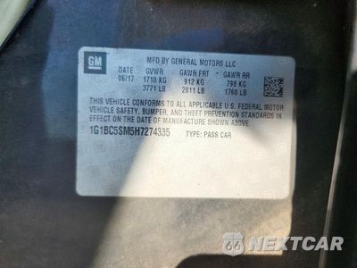 Zdjęcie 12 z 12 samochodu: 2017 CHEVROLET CRUZE LS VIN:1G1BC5SM5H7274335 - miniatura