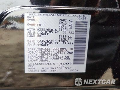 Zdjęcie 14 z 14 samochodu: 2014 INFINITI QX60 BASE VIN:5N1AL0MM0EC544007 - miniatura