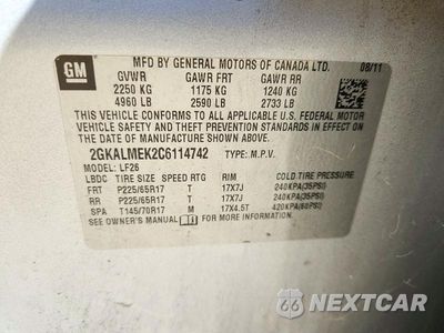 Zdjęcie 14 z 14 samochodu: 2012 GMC TERRAIN SLE VIN:2GKALMEK2C6114742 - miniatura