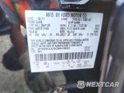 Zdjęcie 13 z 13 samochodu: 2012 FORD EDGE SEL VIN:2FMDK3JC0CBA12833 - miniatura