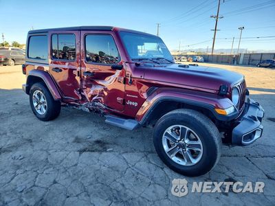 Czwarte zdjęcie samochodu z boku: 2021 JEEP WRANGLER UNLIMITED SAHARA VIN:1C4HJXEN9MW668038 - miniatura