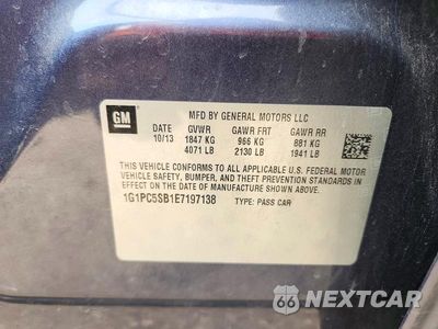 Zdjęcie 12 z 12 samochodu: 2014 CHEVROLET CRUZE LT VIN:1G1PC5SB1E7197138 - miniatura