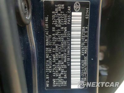Zdjęcie 12 z 12 samochodu: 2019 TOYOTA CAMRY SE VIN:4T1B11HK0KU757201 - miniatura