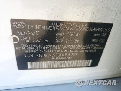 Zdjęcie 12 z 12 samochodu: 2017 HYUNDAI SONATA SE VIN:5NPE24AF0HH581878 - miniatura