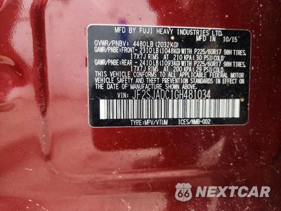 Zdjęcie 13 z 13 samochodu: 2016 SUBARU FORESTER 2.5I PREMIUM VIN:JF2SJADC1GH481034 - miniatura