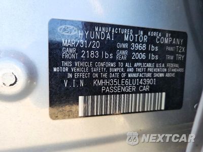 Zdjęcie 13 z 13 samochodu: 2020 HYUNDAI ELANTRA GT BASE VIN:KMHH35LE6LU143901 - miniatura