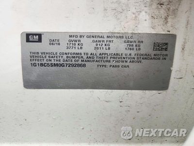 Zdjęcie 13 z 13 samochodu: 2016 CHEVROLET CRUZE LS VIN:1G1BC5SM0G7292868 - miniatura