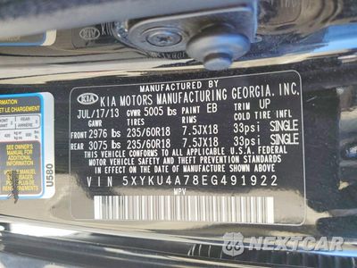 Zdjęcie 13 z 13 samochodu: 2014 KIA SORENTO EX VIN:5XYKU4A78EG491922 - miniatura