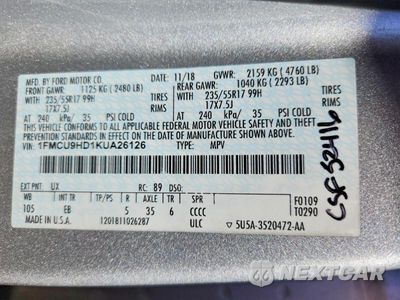 Zdjęcie 13 z 13 samochodu: 2019 FORD ESCAPE SEL VIN:1FMCU9HD1KUA26126 - miniatura
