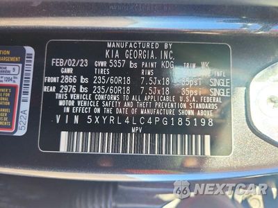 Zdjęcie 14 z 14 samochodu: 2023 KIA SORENTO S VIN:5XYRL4LC4PG185198 - miniatura