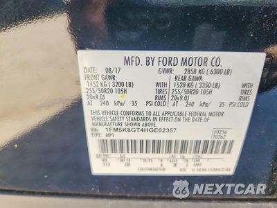 Zdjęcie 13 z 13 samochodu: 2017 FORD EXPLORER SPORT VIN:1FM5K8GT4HGE02357 - miniatura