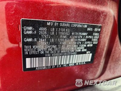 Zdjęcie 12 z 12 samochodu: 2019 SUBARU OUTBACK 2.5I PREMIUM VIN:4S4BSAFC8K3319492 - miniatura