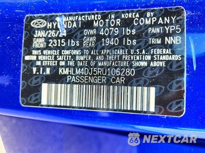 Zdjęcie 12 z 12 samochodu: 2024 HYUNDAI ELANTRA BLUE VIN:KMHLM4DJ5RU106280 - miniatura
