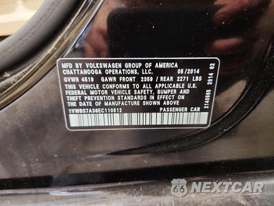 Zdjęcie 12 z 12 samochodu: 2014 VOLKSWAGEN PASSAT SE VIN:1VWBS7A36EC110512 - miniatura