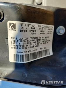 Zdjęcie 12 z 12 samochodu: 2005 SATURN ION LEVEL 3 VIN:1G8AL52F85Z126078 - miniatura