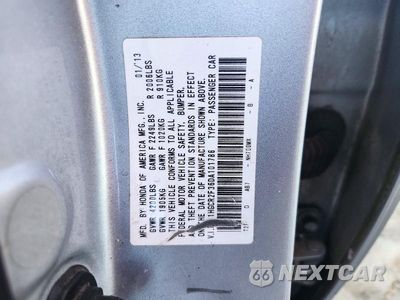 Zdjęcie 12 z 12 samochodu: 2013 HONDA ACCORD LX VIN:1HGCR2F36DA101786 - miniatura