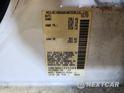 Zdjęcie 13 z 13 samochodu: 2020 NISSAN ALTIMA S VIN:1N4BL4BVXLC225504 - miniatura