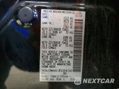 Zdjęcie 13 z 13 samochodu: 2014 NISSAN ROGUE SL VIN:5N1AT2MVXEC810430 - miniatura