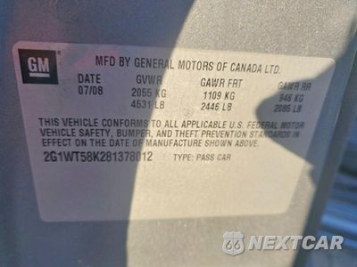 Zdjęcie 12 z 12 samochodu: 2008 CHEVROLET IMPALA LT VIN:2G1WT58K281378012 - miniatura