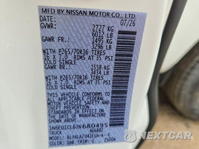 Zdjęcie 12 z 12 samochodu: 2026 NISSAN FRONTIER S VIN:1N6ED1CL6TN680495 - miniatura