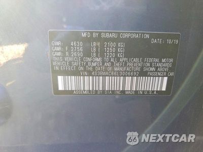 Zdjęcie 13 z 13 samochodu: 2020 SUBARU LEGACY VIN:4S3BWAC66L3006692 - miniatura