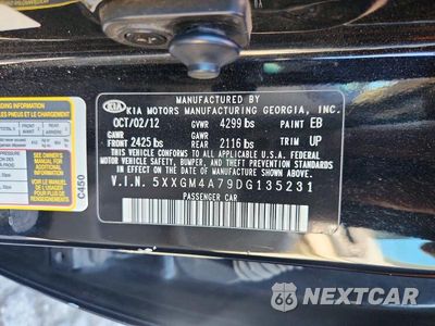 Zdjęcie 12 z 12 samochodu: 2013 KIA OPTIMA LX VIN:5XXGM4A79DG135231 - miniatura