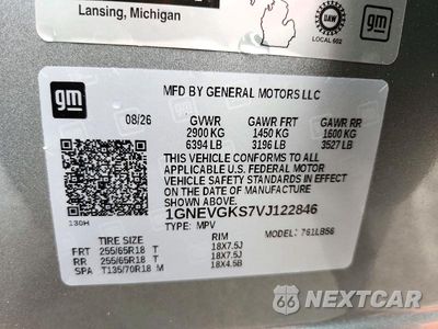 Zdjęcie 13 z 13 samochodu: 2027 CHEVROLET TRAVERSE LT VIN:1GNEVGKS7VJ122846 - miniatura