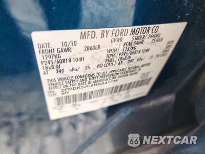 Zdjęcie 13 z 13 samochodu: 2011 FORD EDGE SEL VIN:2FMDK3JC6BBA41705 - miniatura