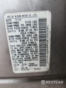 Zdjęcie 13 z 13 samochodu: 2010 NISSAN MURANO S VIN:JN8AZ1MU5AW018722 - miniatura
