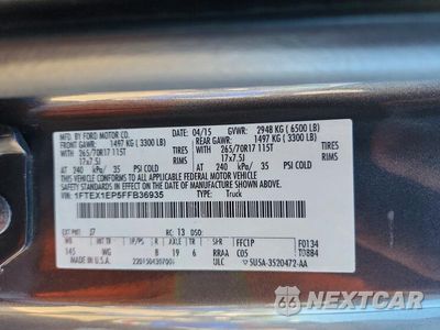 Zdjęcie 12 z 12 samochodu: 2015 FORD F150 SUPER CAB VIN:1FTEX1EP5FFB36935 - miniatura