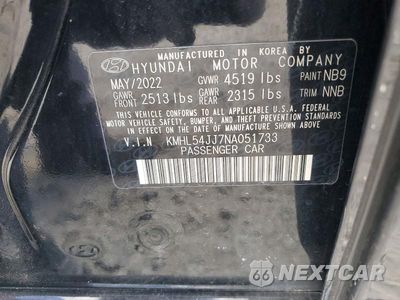 Zdjęcie 13 z 13 samochodu: 2022 HYUNDAI SONATA HYBRID LIMITED VIN:KMHL54JJ7NA051733 - miniatura